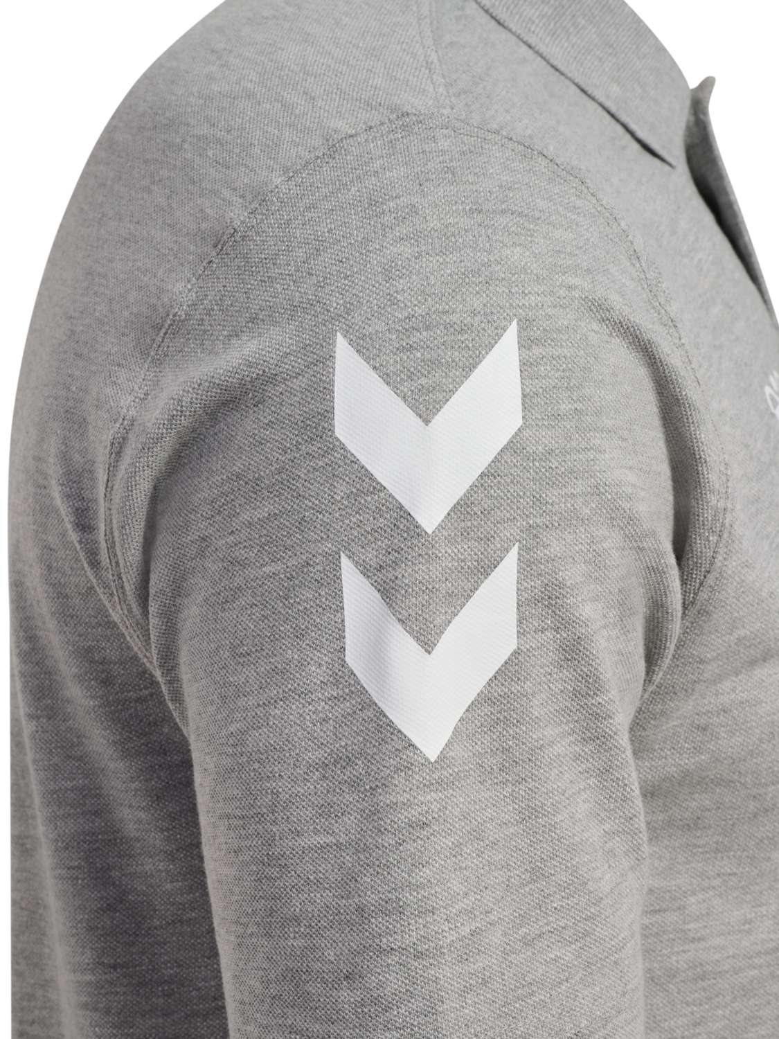 hmlGO 2.0 CHEVRON  POLO, GREY MELANGE, packshot
