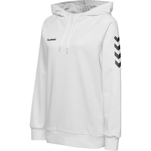 HUMMEL GO COTTON HOODIE WOMAN, WHITE, packshot