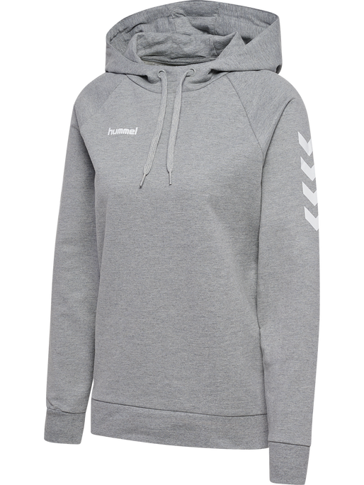 HUMMEL GO COTTON HOODIE WOMAN, GREY MELANGE, packshot