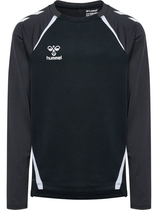 hmlLEAD 2.0 CREW SWEAT KIDS, BLACK/ASPHALT hmlLEAD 2.0 CREW SWEAT KIDS, BLACK/ASPHALT, packshot