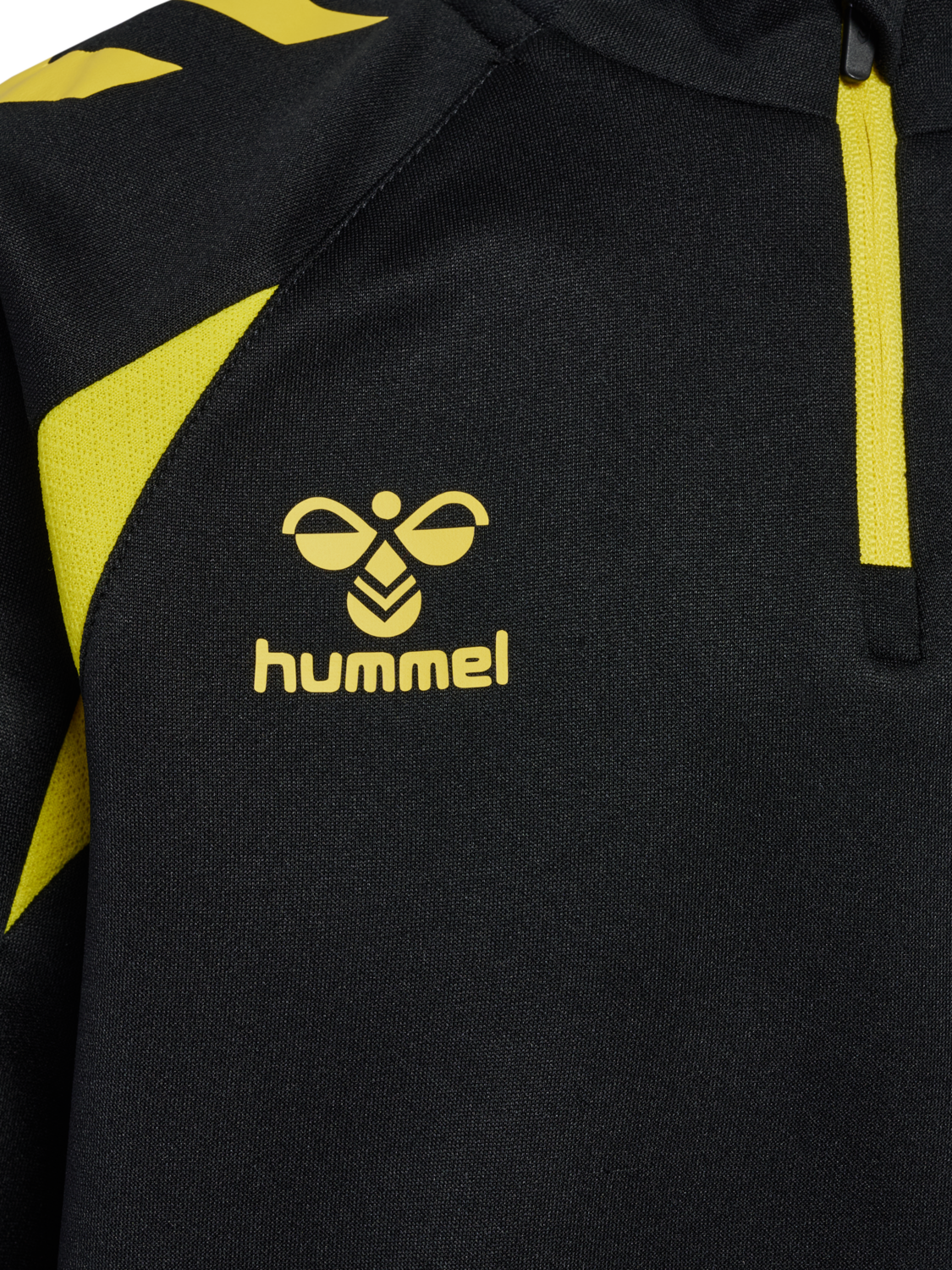 hmlCORE 2.0 HALF ZIP KIDS, BLACK/BLAZING YELLOW, packshot