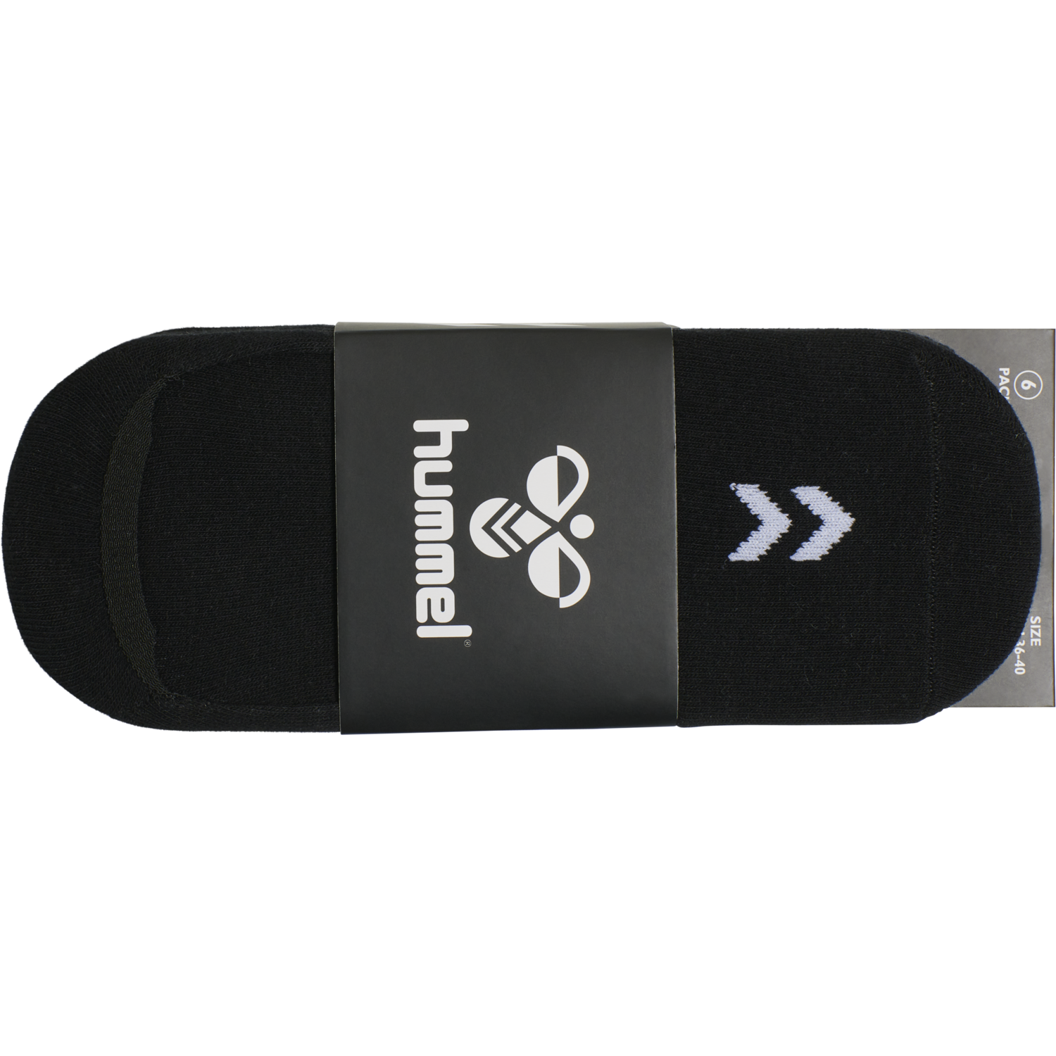 hmlCHEVRON 6-PACK NO SHOW SOCKS, BLACK, packshot