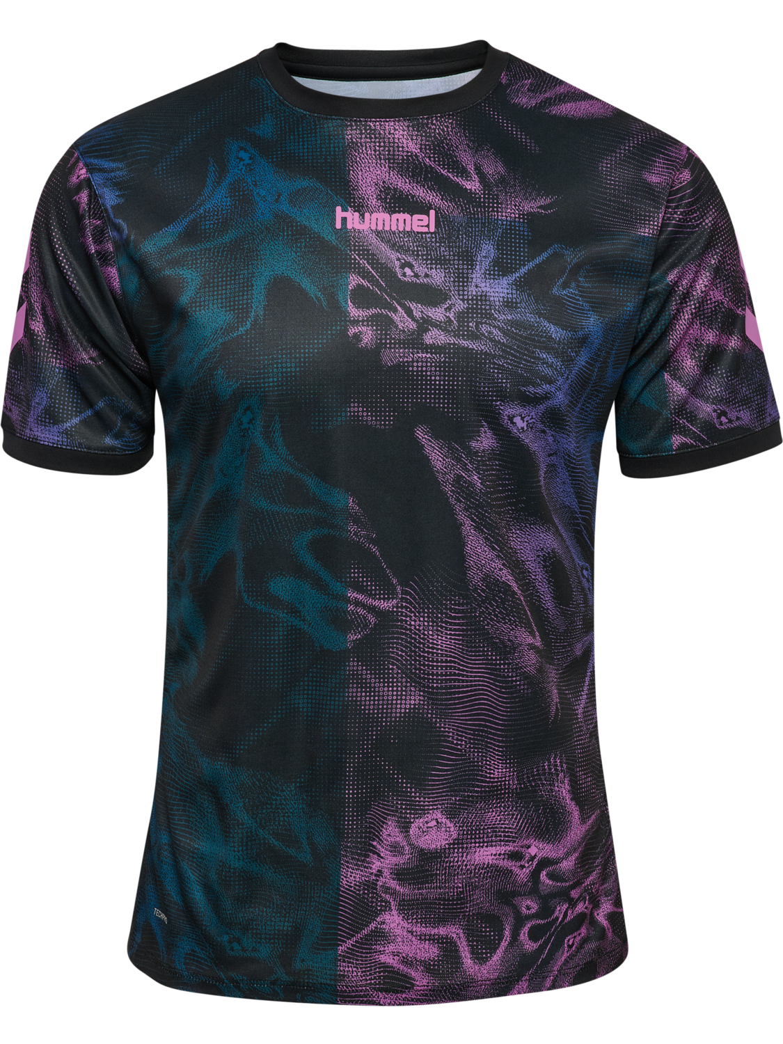 hmlBLAZE CLUB 26 GRAPHIC TEE, BLACK/PINK, packshot