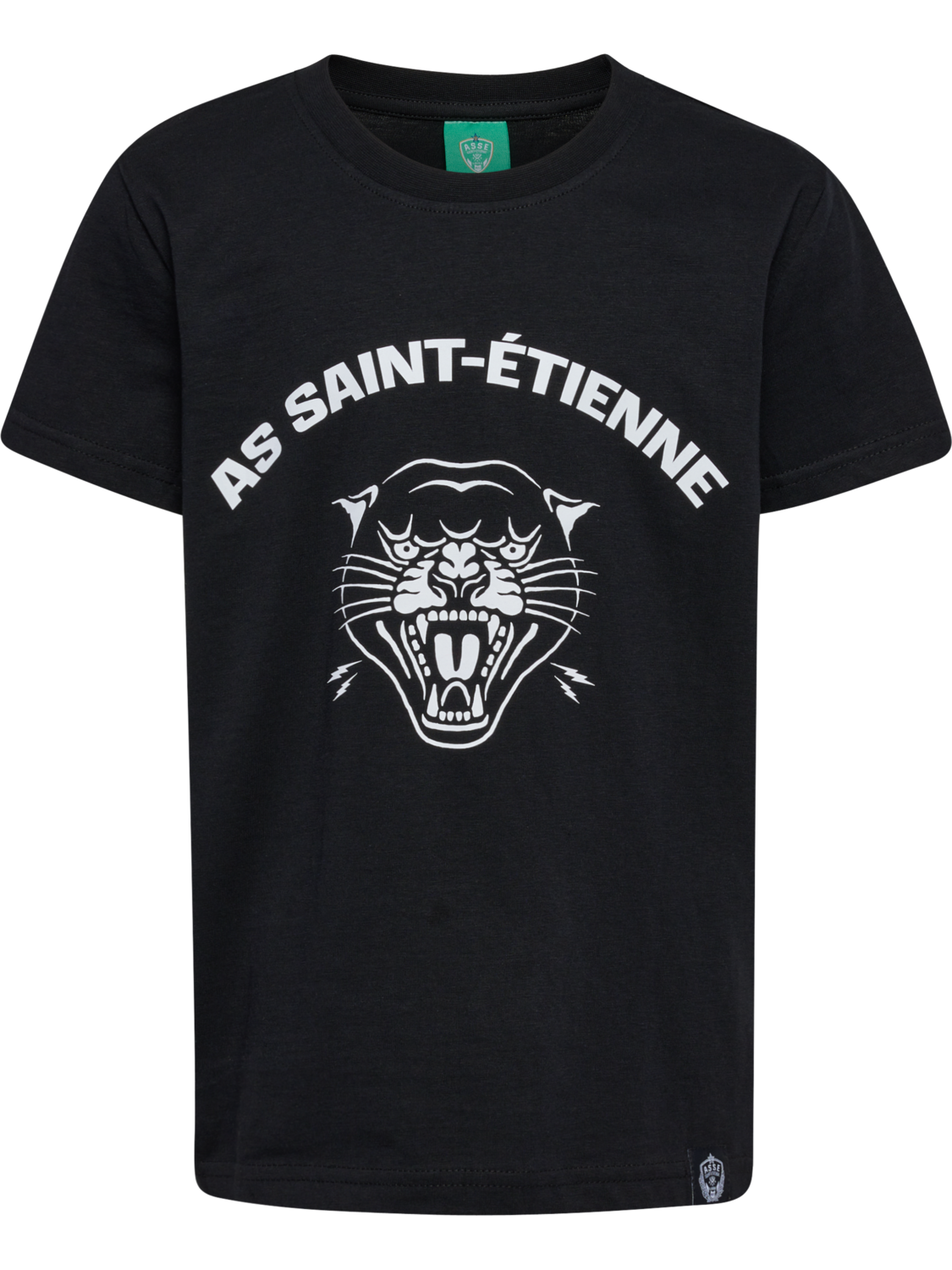 ASSE FAN AS SAINT ETIENNE TEE KIDS, BLACK, packshot