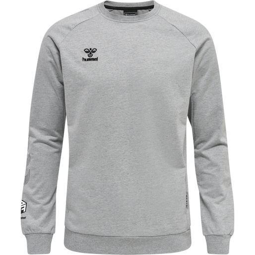 hmlMOVE GRID COTTON SWEATSHIRT, GREY MELANGE, packshot