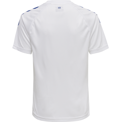 hmlCORE XK CORE POLY TEE S/S KIDS, WHITE/TRUE BLUE, packshot