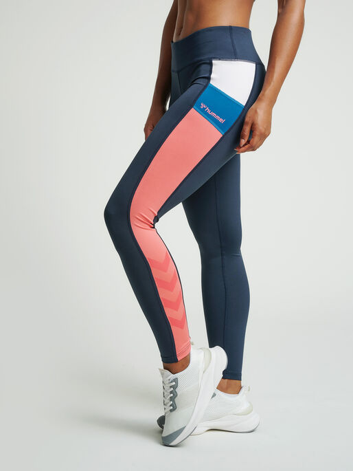 hmlSHARNI MID WAIST TIGHTS, BLUE NIGHTS, model