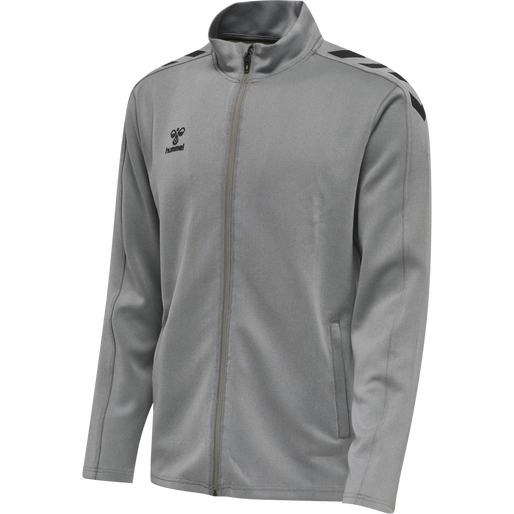 hmlCORE XK POLY ZIP SWEAT, GREY MELANGE, packshot