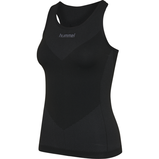 HUMMEL FIRST SEAMLESS TANK TOP WOMAN, BLACK HUMMEL FIRST SEAMLESS TANK TOP WOMAN, BLACK, packshot