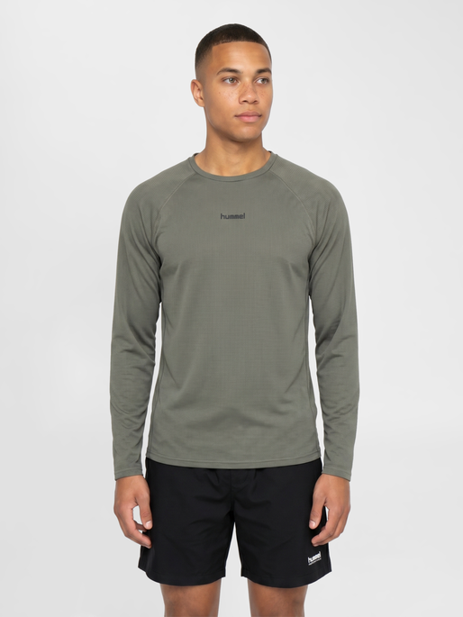 hmlMOMENTUM T-SHIRT L/S, CASTOR GRAY, model