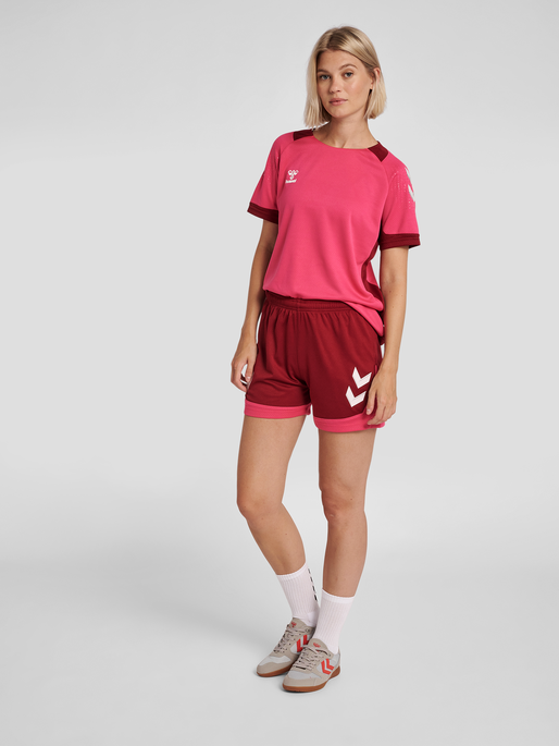 hmlLEAD WOMENS POLY SHORTS, BIKING RED, model