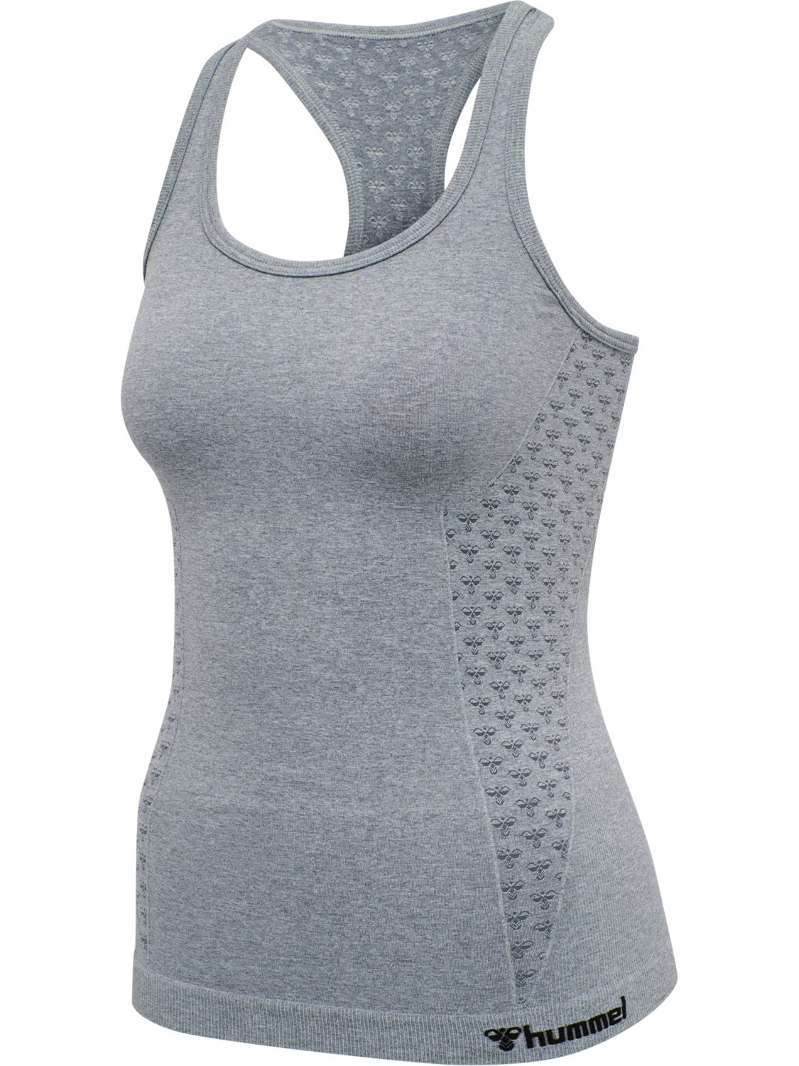 hmlCI SEAMLESS TOP, GREY MELANGE, packshot