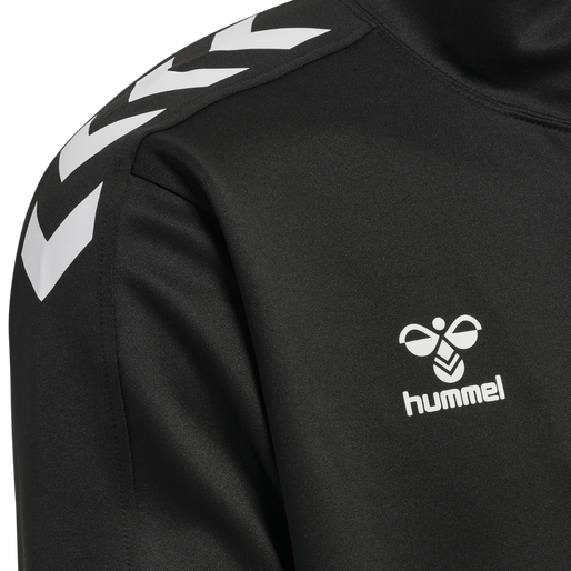 hmlCORE XK POLY ZIP SWEAT, BLACK/BLACK, packshot