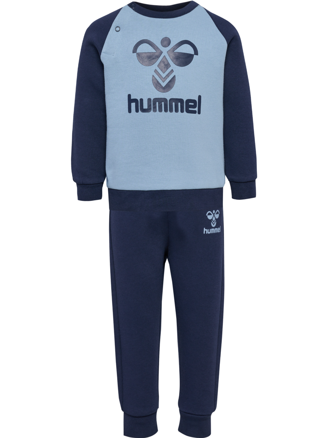 hmlHUMMING CREWSUIT, BLACK IRIS/FADED DENIM, packshot