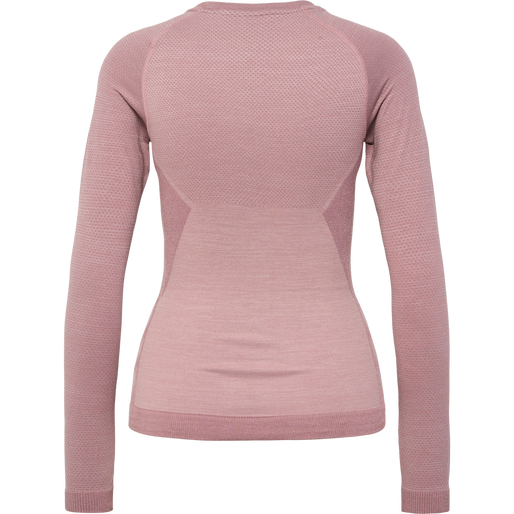 hmlCLEA SEAMLESS TIGHT T-SHIRT L/S, WOODROSE/ROSE TAUPE MELANGE, packshot