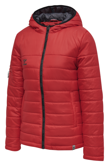 hmlNORTH QUILTED HOOD JACKET WOMAN, TRUE RED, packshot