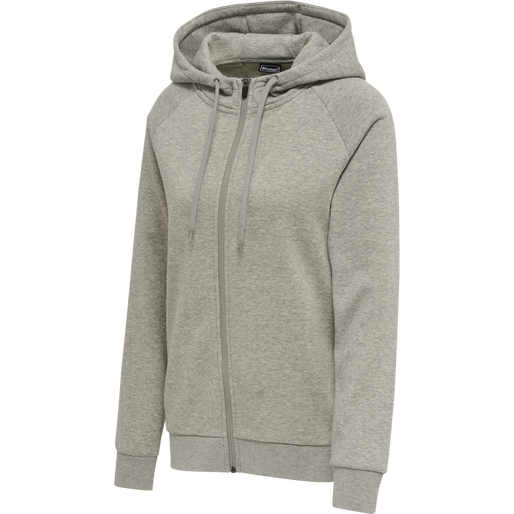hmlRED CLASSIC ZIP HOODIE WOMAN, GREY MELANGE, packshot