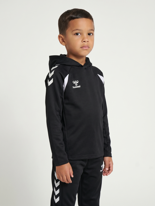 hmlCORE 2.0 HOODIE KIDS, BLACK/WHITE, model