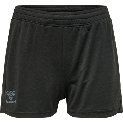 hmlONGRID POLY SHORTS WO, JET BLACK/FORGED IRON, packshot