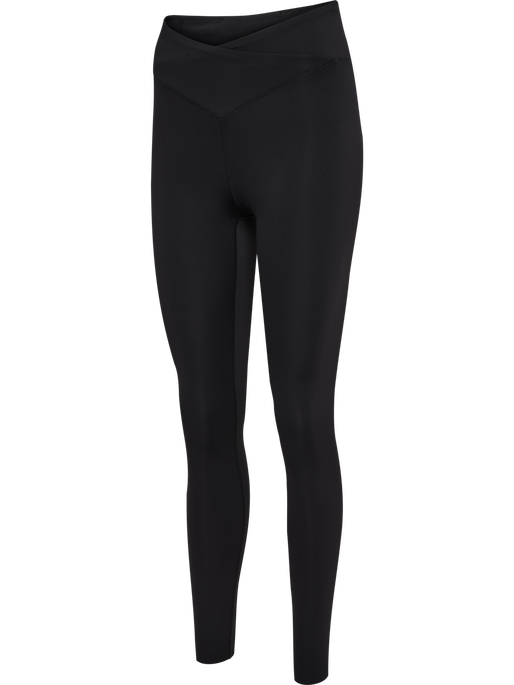 hmlYOGA WRAP HIGH WAIST W TIGHTS, BLACK, packshot