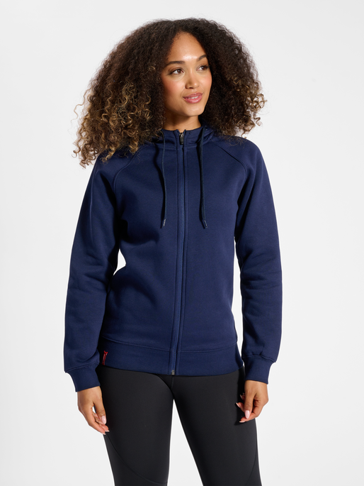 Navy zipped top hoodie ladies