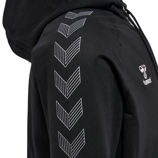 hmlMOVE GRID COTTON ZIP HOODIE, BLACK, packshot