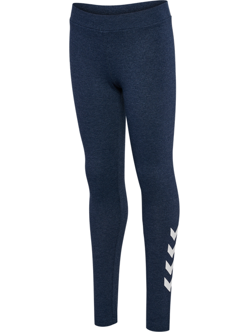 hmlJR LOGO TIGHTS, DRESS BLUE MELANGE hmlJR LOGO TIGHTS, DRESS BLUE MELANGE, packshot