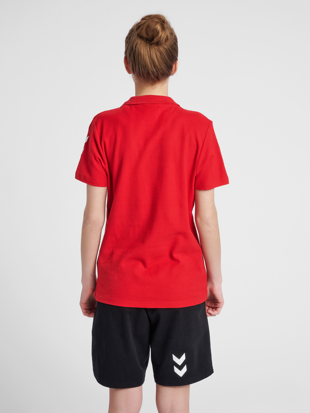 HUMMEL GO COTTON POLO WOMAN, TRUE RED, model