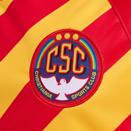 hmlCSC 19/20 KIDS HOME JERSEY S/S, TRUE RED/SPORTS YELLOW W/SPONS, packshot