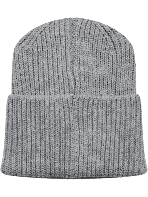 hmlJR HEAVY RIB KNIT BEANIE, GREY MELANGE, packshot