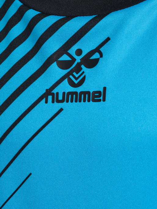 hmlGRAPHIC UNIVERSE JERSEY S/S KIDS, BLACK/NEON BLUE, packshot