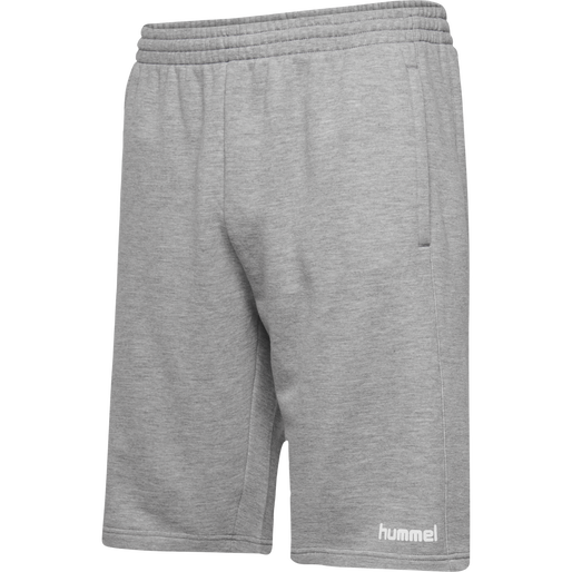 HMLGO COTTON BERMUDA SHORTS, GREY MELANGE, packshot