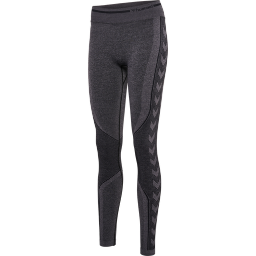 hmlMT LULU SEAMLESS SCRUNCH TIGHTS, BLACK MELANGE, packshot