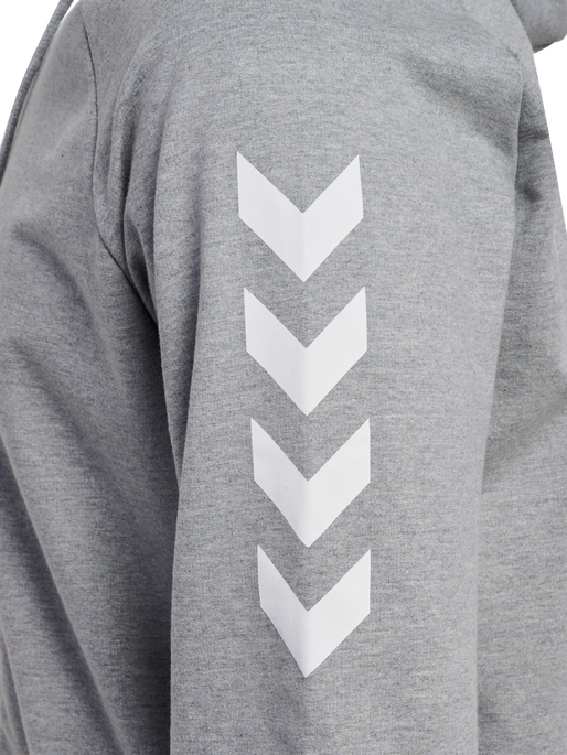 HMLGO COTTON ZIP HOODIE, GREY MELANGE, packshot