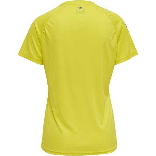 hmlCORE XK CORE POLY TEE  S/S WOMAN, BLAZING YELLOW/TRUE BLUE, packshot