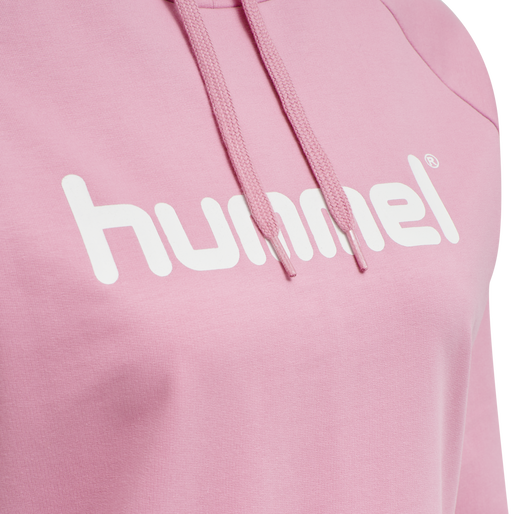 HUMMEL GO COTTON LOGO HOODIE WOMAN, COTTON CANDY, packshot