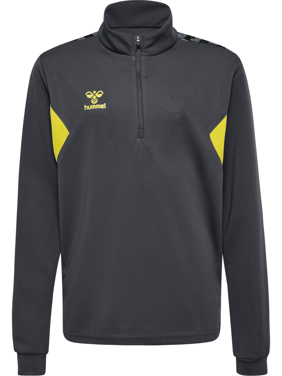 hmlAUTHENTIC HALF ZIP SWEAT KIDS, ASPHALT/SULPHUR SPRING, packshot