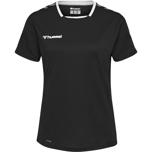 hmlAUTHENTIC POLY JERSEY WOMAN S/S, BLACK/WHITE, packshot