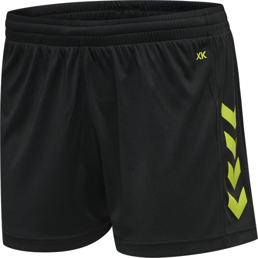hmlCORE XK POLY SHORTS WOMAN, BLACK/LIME POPSICLE, packshot