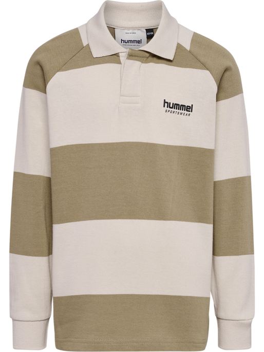 hmlJR LOOSE STRIPED POLO L/S, CORNSTALK hmlJR LOOSE STRIPED POLO L/S, CORNSTALK, packshot
