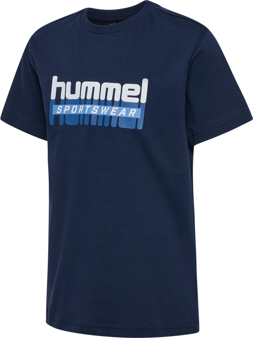 hmlTUKAS T-SHIRT S/S, BLACK IRIS 2, packshot