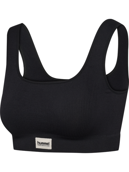 hmlPULSE SEAMLESS RIB BRA, BLACK hmlPULSE SEAMLESS RIB BRA, BLACK, packshot