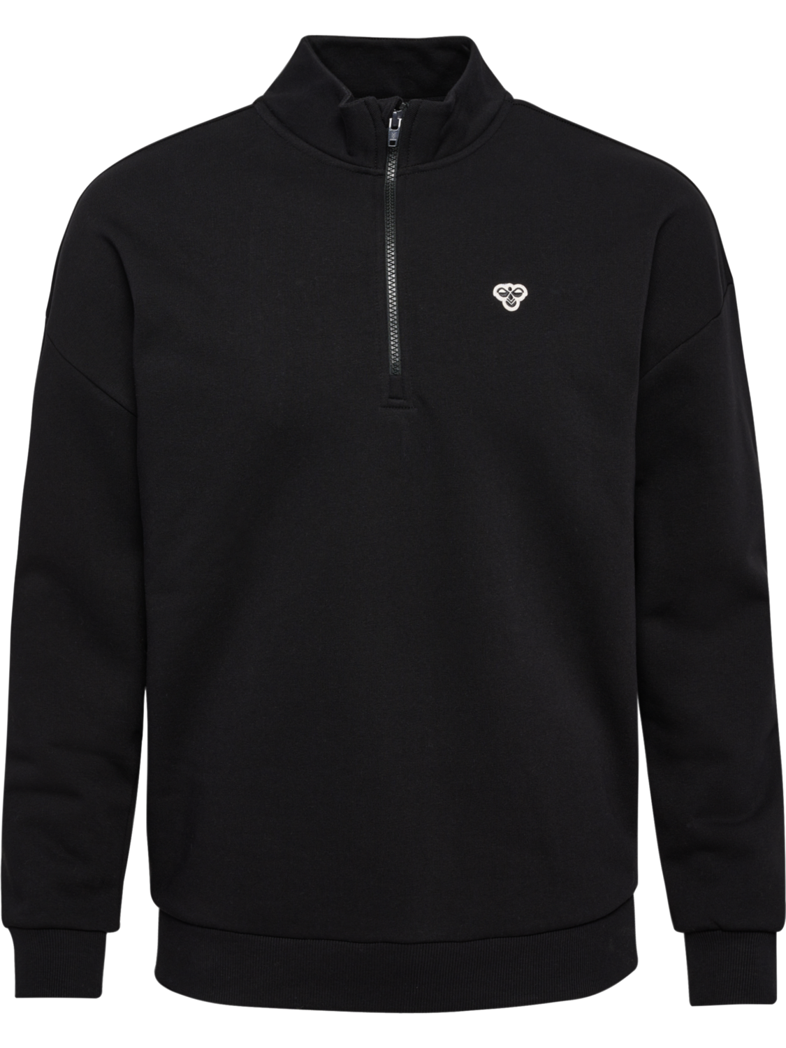 hmlLOOSE HALF ZIP  BEE, BLACK, packshot