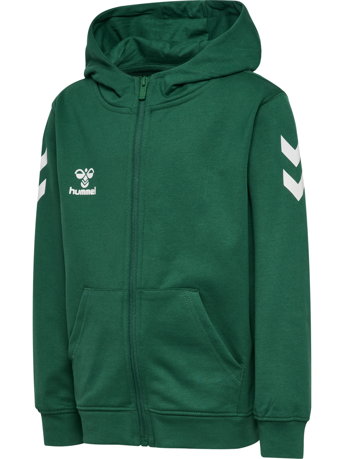 hmlGO 2.0 CHEVRON ZIP HOODIE KIDS, EVERGREEN, packshot