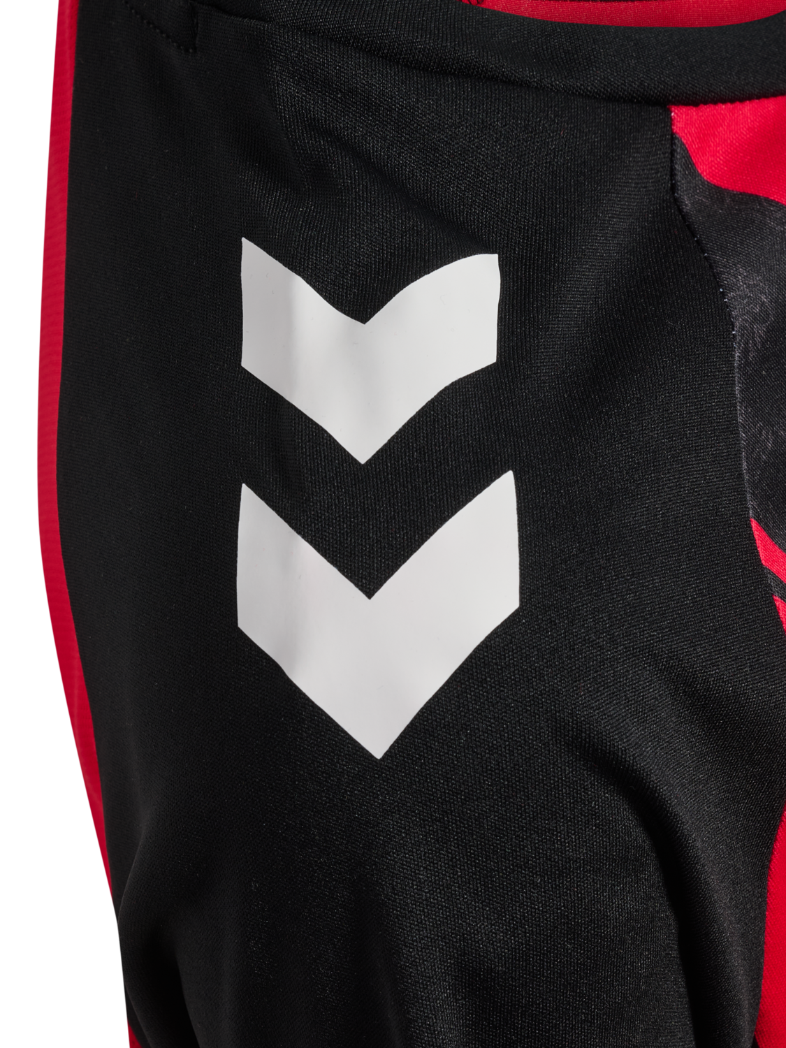 hmlMATCH STRIPED JERSEY S/S KIDS, TRUE RED/BLACK, packshot