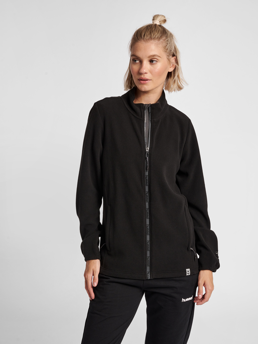 hmlNORTH FULL ZIP FLEECE JACKET WOMAN, BLACK, model