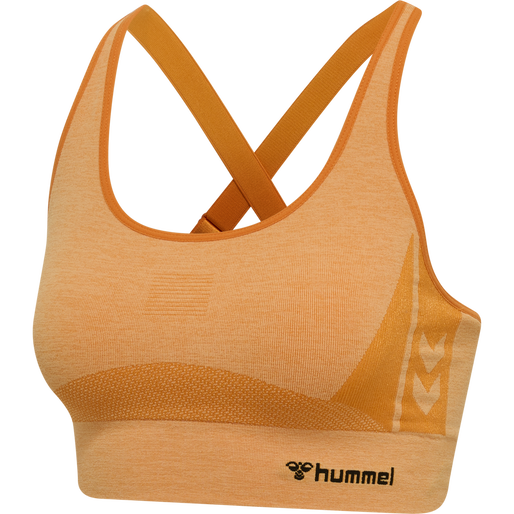 hmlCLEA SEAMLESS  SPORTS TOP, BLAZING ORANGE/CARROT CURL MELANGE, packshot