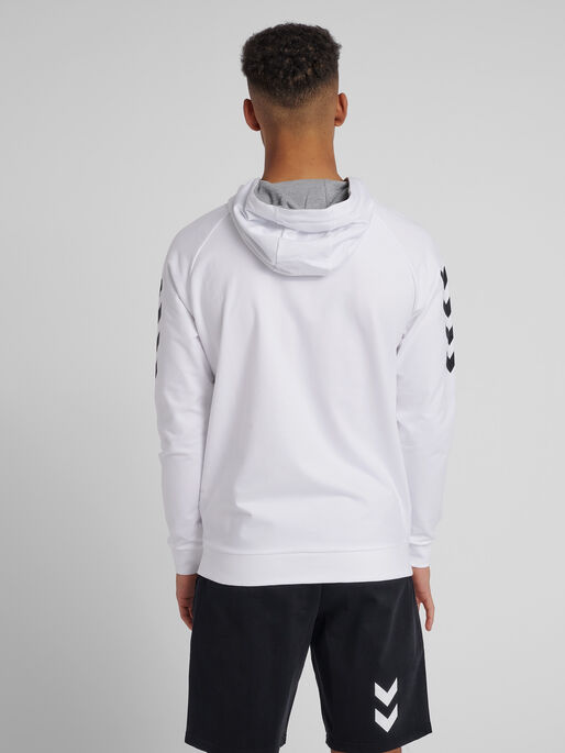 HUMMEL GO COTTON ZIP HOODIE, WHITE, model