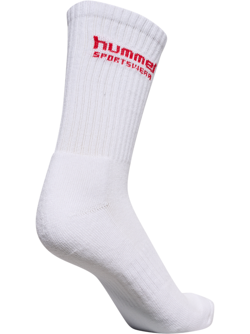 hml3-PACK SOCKS SPORTSWEAR, WHITE/TANGO RED, packshot