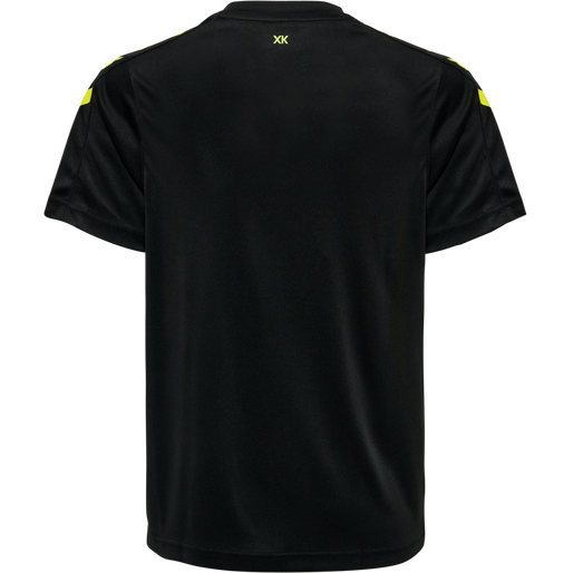 hmlCORE XK STRIPED JERSEY S/S KIDS, BLACK/BLAZING YELLOW hmlCORE XK STRIPED JERSEY S/S KIDS, BLACK/BLAZING YELLOW, packshot